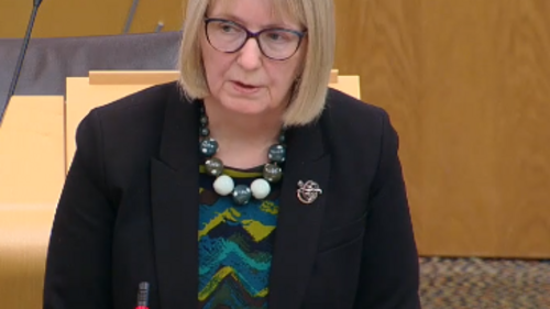 Beatrice Wishart MSP in the Holyrood debating chamber