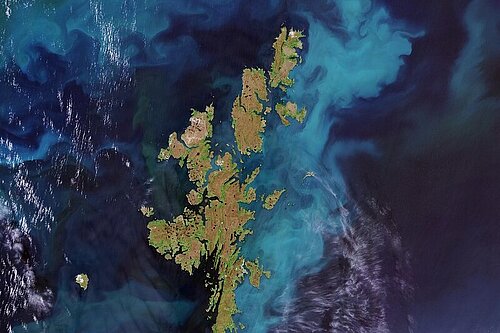 View of Shetland from space