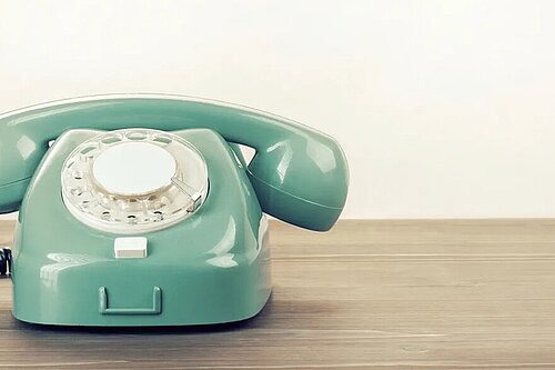 A landline phone on a table