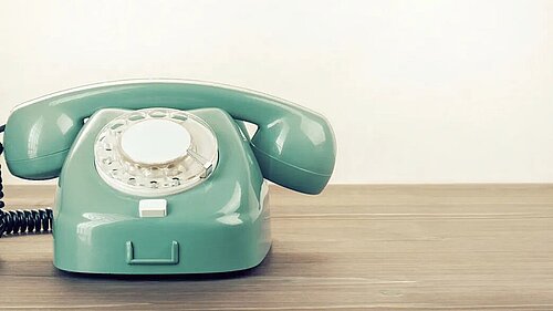 A landline phone on a table